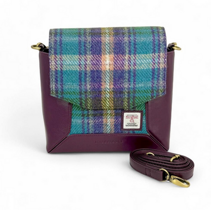 Green Purple Plaid Highland Messenger Bag