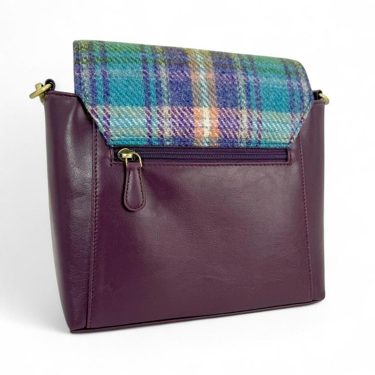 Green Purple Plaid Highland Messenger Bag