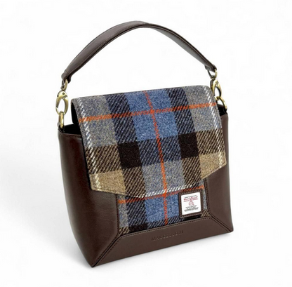 Blue Brown Check Highland Messenger Bag