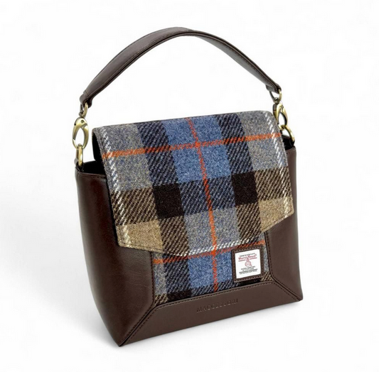 Blue Brown Check Highland Messenger Bag