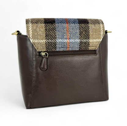 Blue Brown Check Highland Messenger Bag