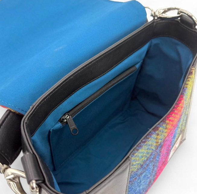Blue Pink Check Highland Messenger Bag