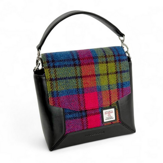 Blue Pink Check Highland Messenger Bag