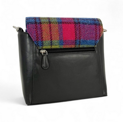 Blue Pink Check Highland Messenger Bag