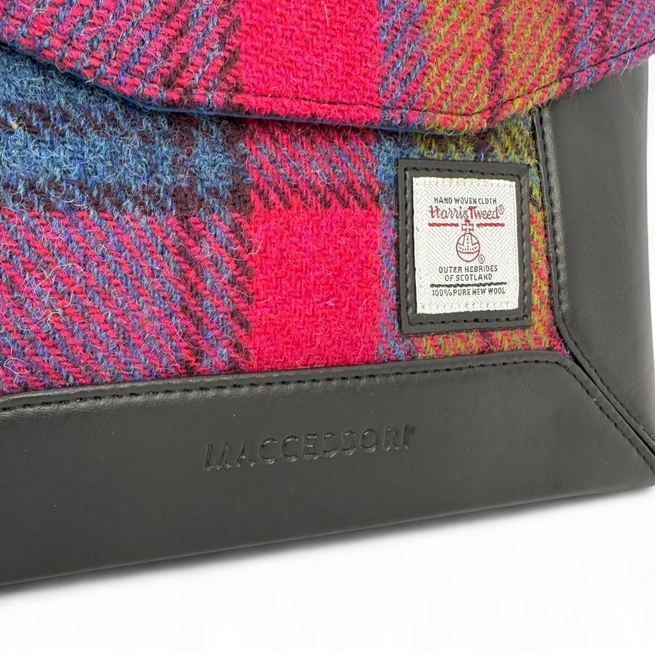 Blue Pink Check Highland Messenger Bag