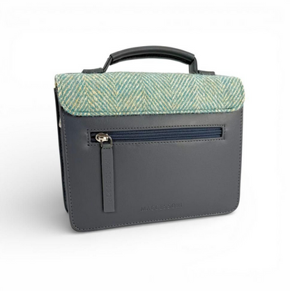 Turquoise Herringbone Mini Messenger Bag