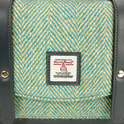 Turquoise Herringbone Mini Messenger Bag