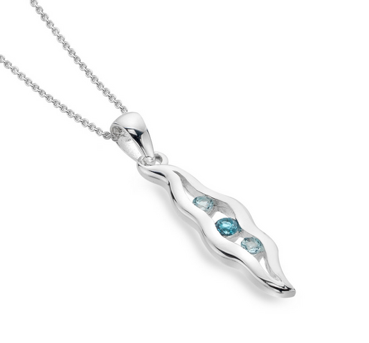 Origins Wavy Blue Topaz Necklace