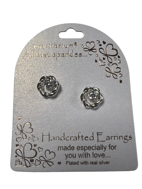 Solitaire Square Stud Drop Earrings