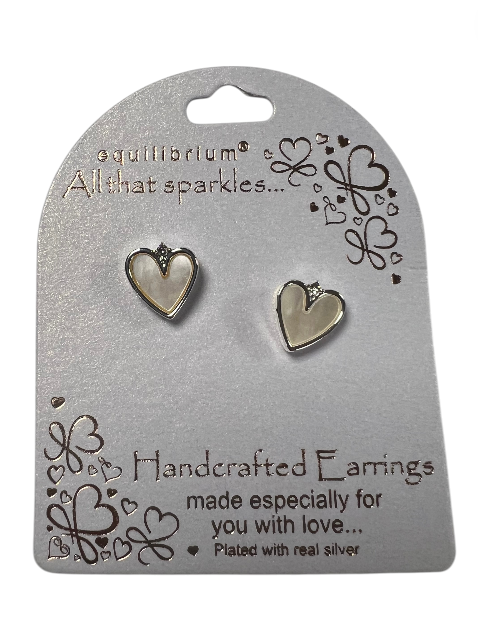 Pearl Heart Stud Earrings