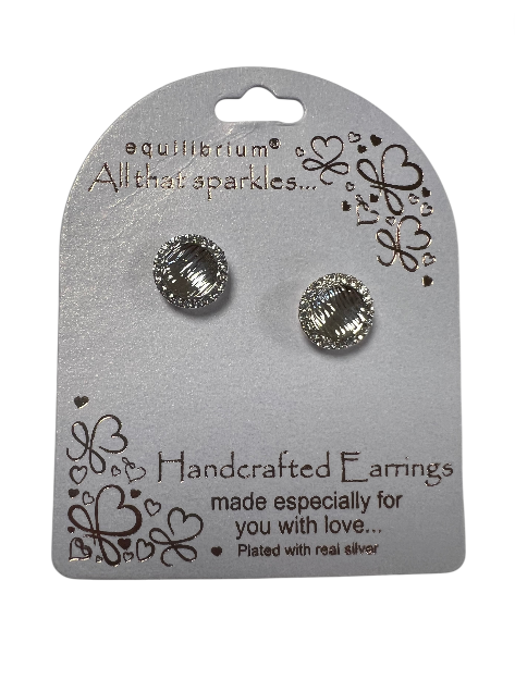 Striped Circle Stud Earrings