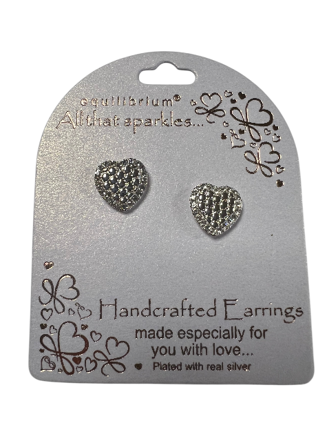 Textured Heart Stud Earrings
