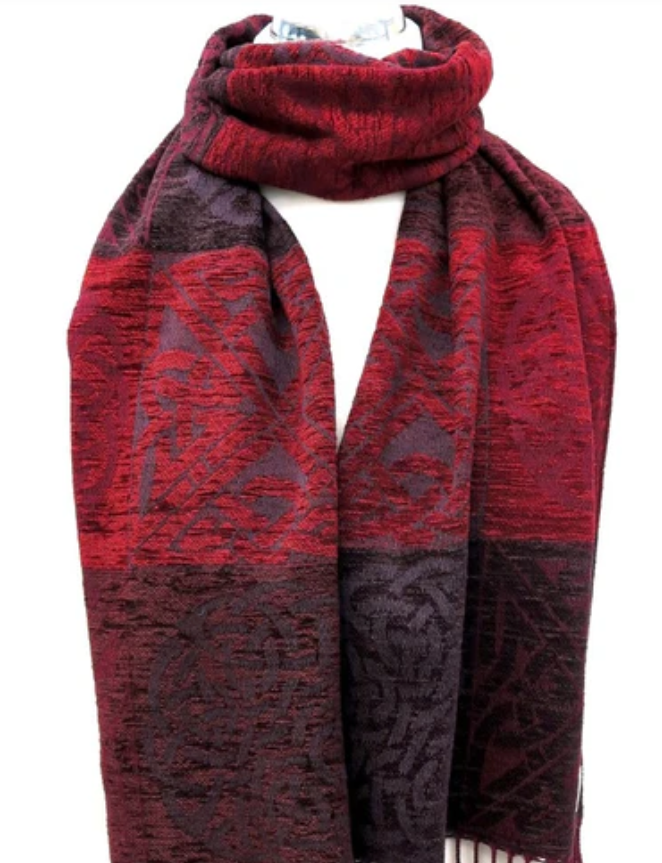 Garnet Jacquard Wool Scarf