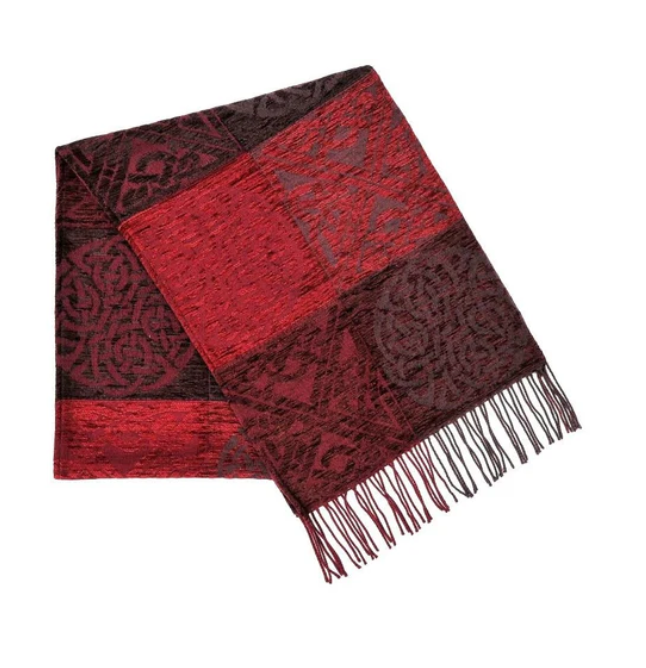 Garnet Jacquard Wool Scarf
