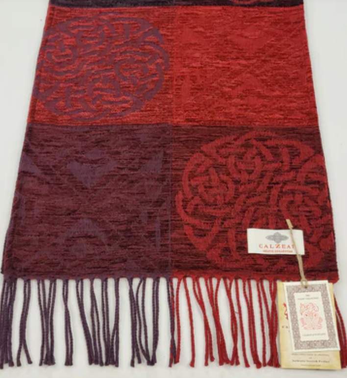 Garnet Jacquard Wool Scarf