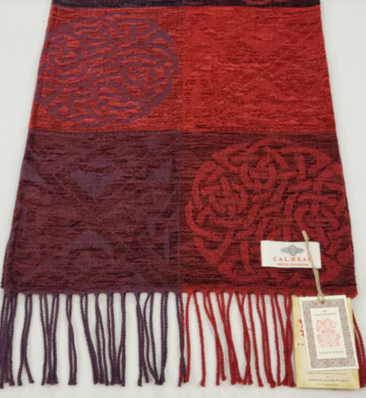 Garnet Jacquard Wool Scarf