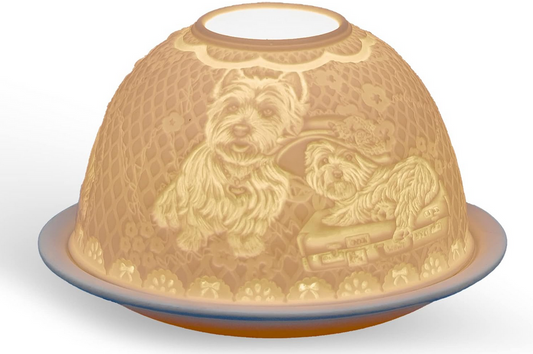 Small Dome Tealight Holder - Westie Dogs