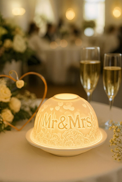 Small Dome Tealight Holder - Mr & Mrs