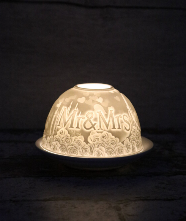 Small Dome Tealight Holder - Mr & Mrs