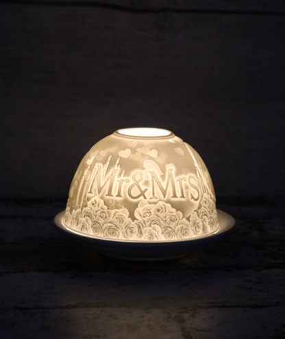 Small Dome Tealight Holder - Mr & Mrs