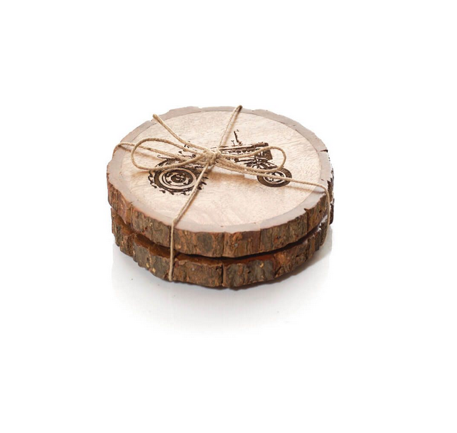 Mango Wood Tractor Coasters