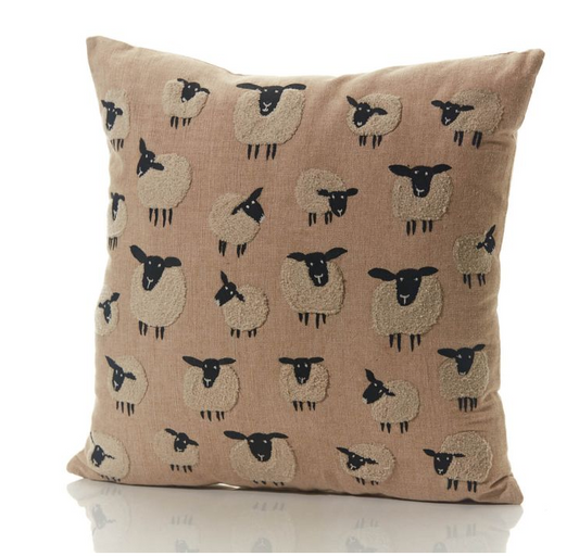 Repeated Sheep Pattern Cushion