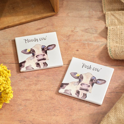 Moody & Posh Cow Coaster Set