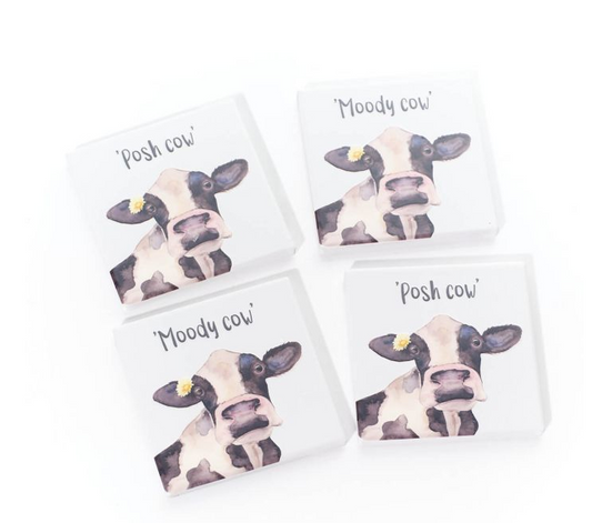 Moody & Posh Cow Coaster Set