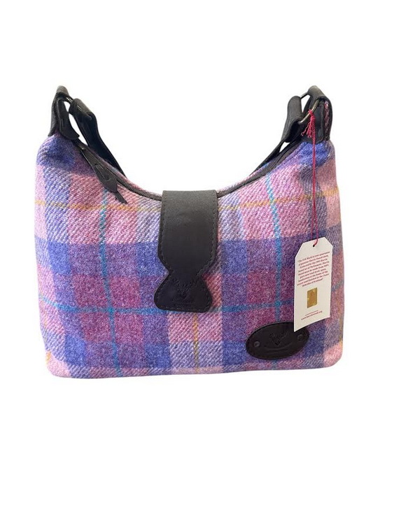 Deerskin Leather Pink Tartan Lola Handbag