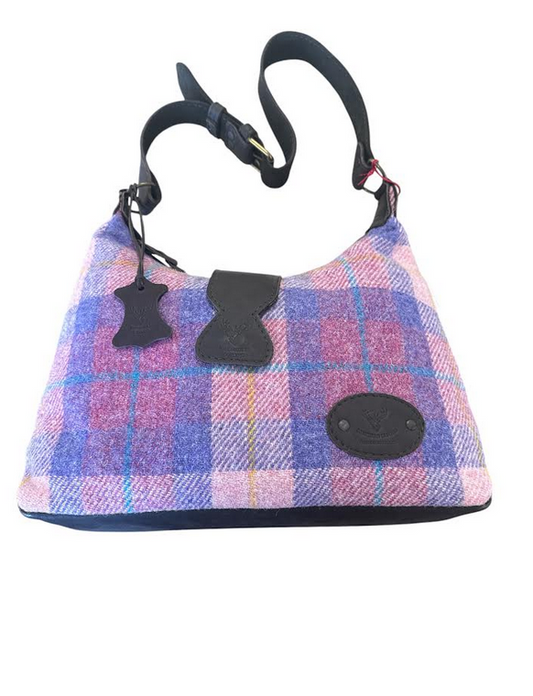 Deerskin Leather Pink Tartan Lola Handbag