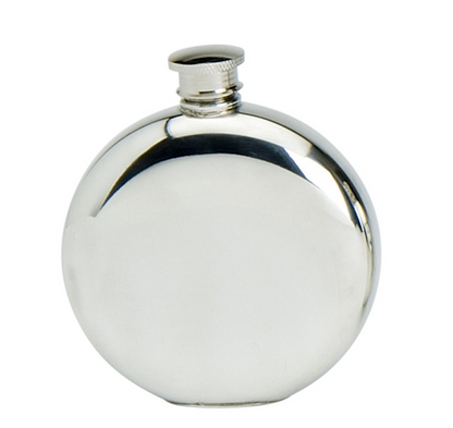 Pewter Plain Round Hip Flask