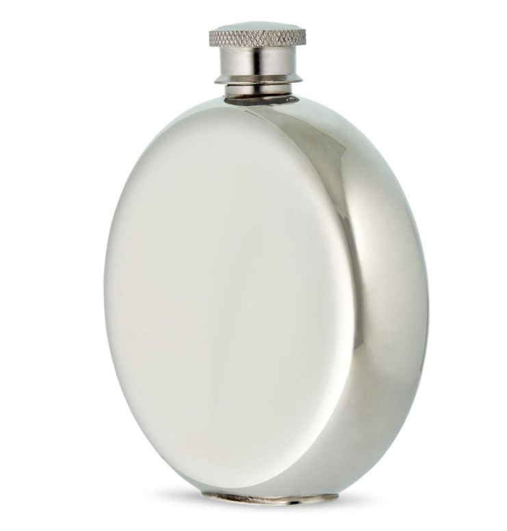 Pewter Plain Round Hip Flask