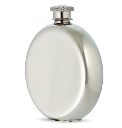 Pewter Plain Round Hip Flask