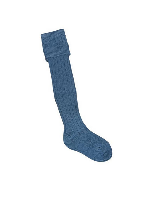 High Wool Lovat Blue Kilt Socks