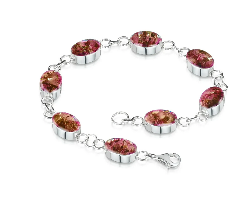 Sterling Silver Heather Oval Charm Bracelet