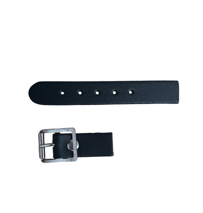 Black Kilt Strap & Leather Tab Buckle - 0.75"