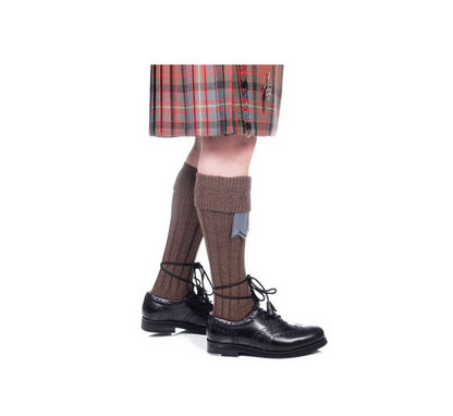 Kids And Adults Weathered Brown Kilt Hose Socks