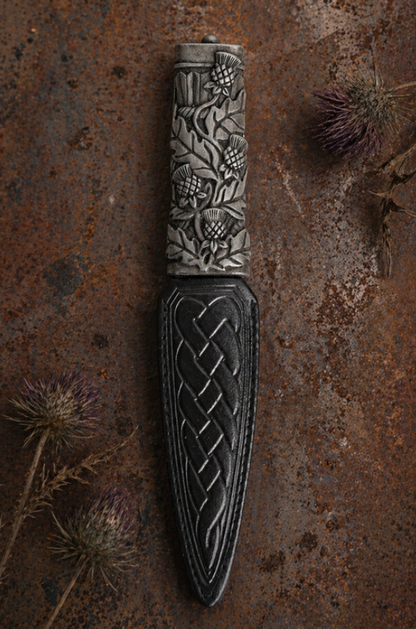Scottish Wild Thistle Silver Sgian Dubh
