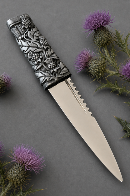Scottish Wild Thistle Silver Sgian Dubh