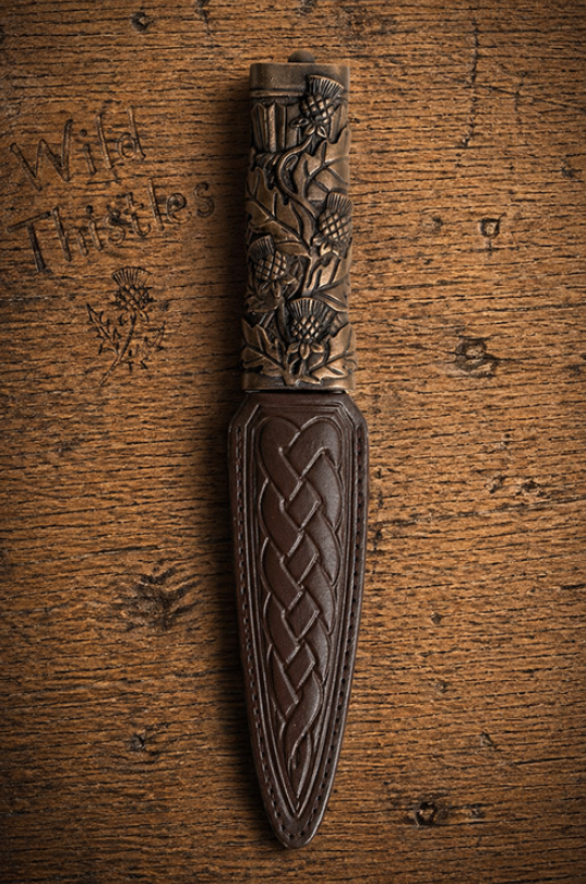 Scottish Wild Thistle Bronze Sgian Dubh