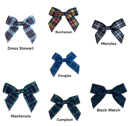Polyester Tartan Ribbon Bows - 16mm