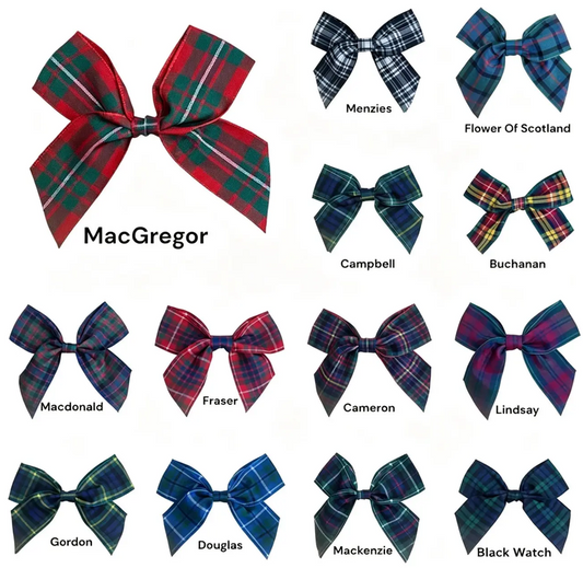 Polyester Tartan Ribbon Bows - 25mm