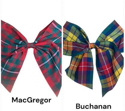 Polyester Tartan Ribbon Bows - 75mm