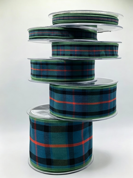 Flower of Scotland Polyester Tartan Ribbon - 7mm - Multiple Lengths