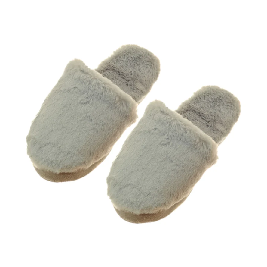 Microwavable Grey Mule Slippers