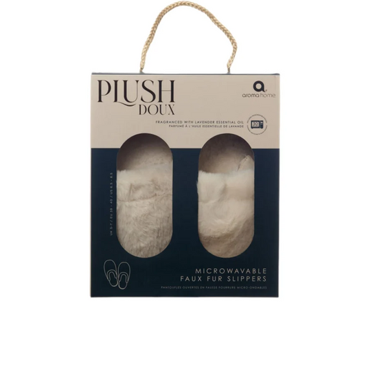 Microwavable Cream Mule Slippers