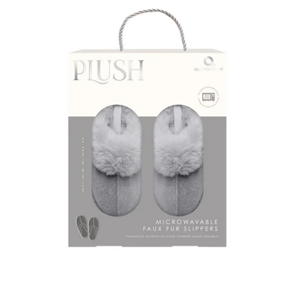 Microwavable Suede Grey Mule Slippers