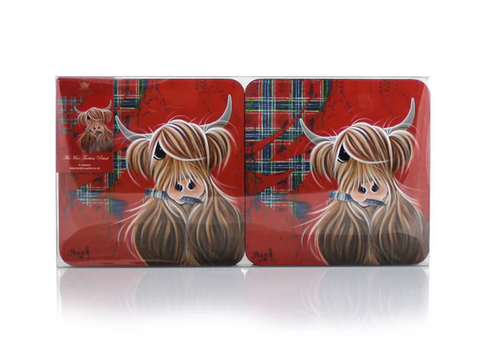Set of 6 Highland Cow Coasters