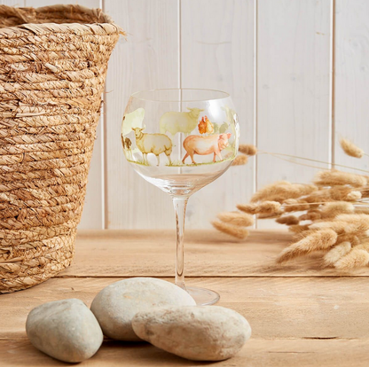 Farm Animal Gin Glass