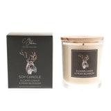 Scottish Stag Design Elderflower & Pear Blossom Scented Soy Wax Lidded Boxed Jar Candle  